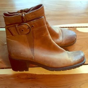 Franco Sarto Dark Tan Leather Boots, Size 8.5